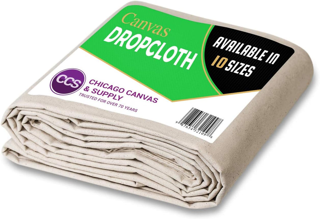 10 oz Canvas Cotton Drop Cloth 12 by 12 feet Natural Pack of 2 D518