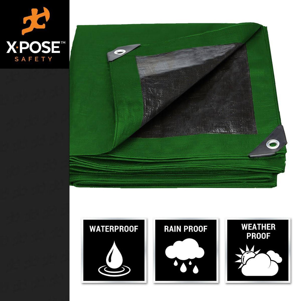 Heavy Duty Green/Black Poly Tarps 25' x 40' F797772