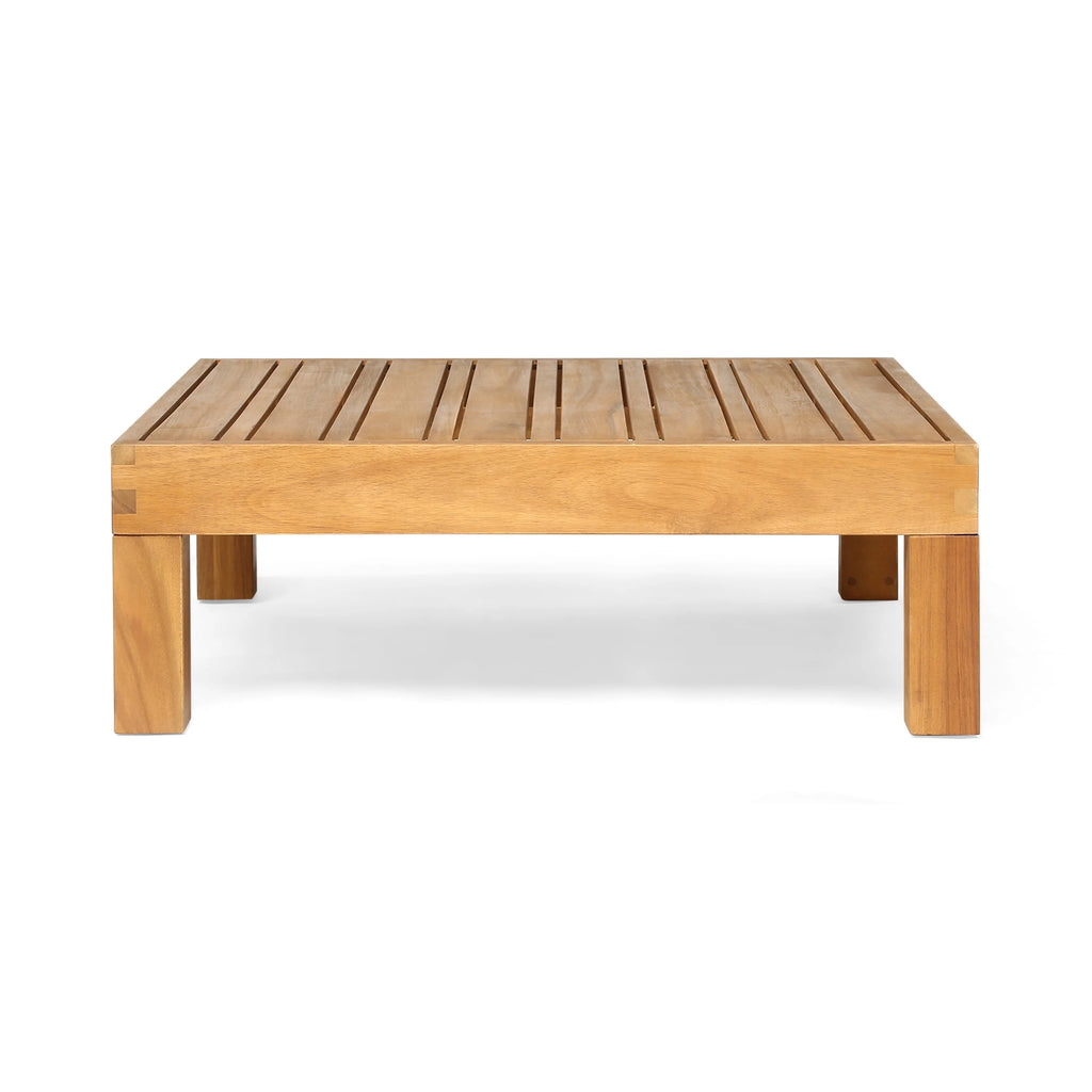 9 Piece Acacia Wood Sectional Sofa Set with Coffee Table and Cushions A8526