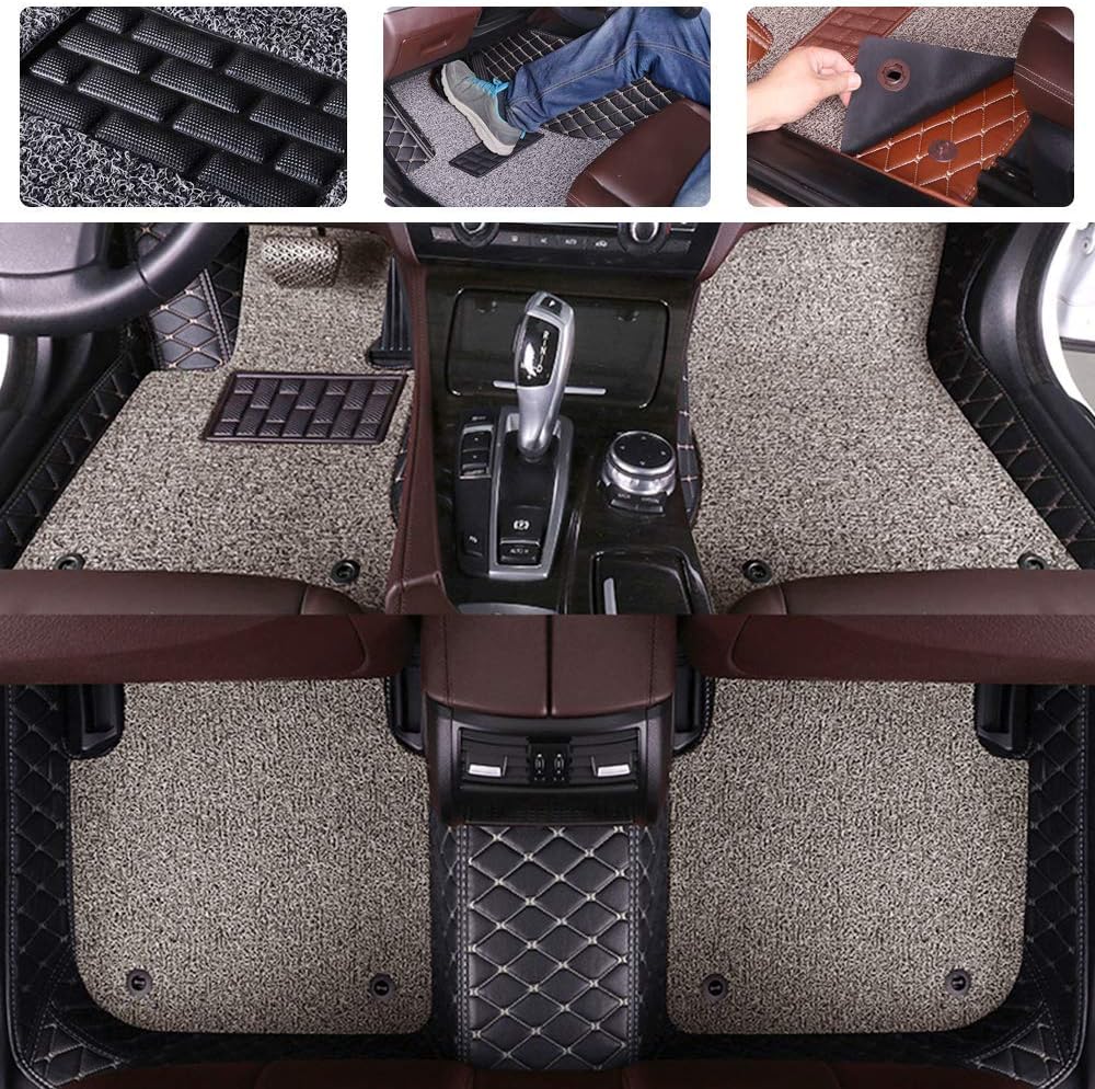 Double Layer Pu Leather & PVC Non-Slip Car Floor Mats D169
