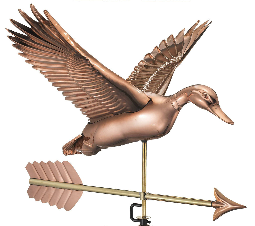 Flying Duck with Arrow Weathervane - Pure Copper M412