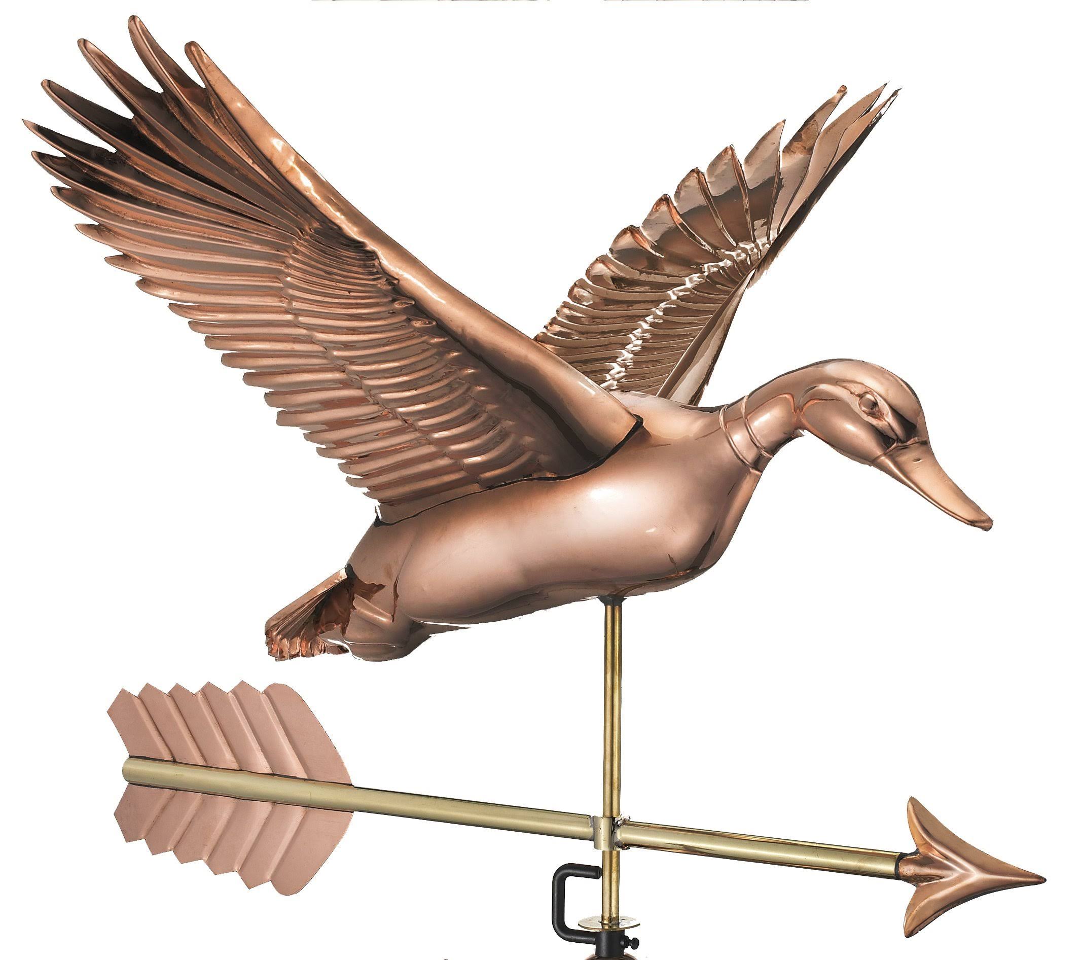Flying Duck with Arrow Weathervane - Pure Copper M412