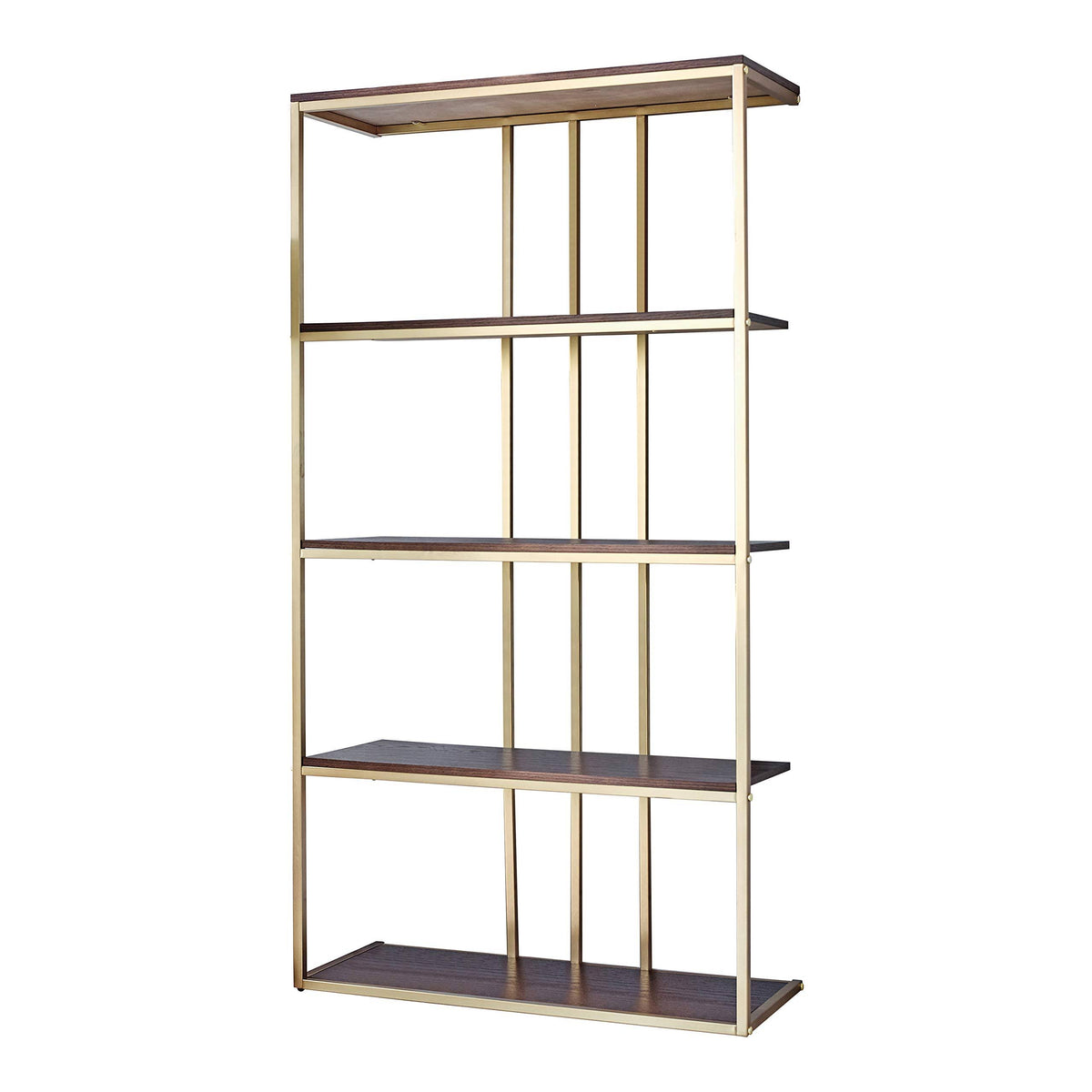 Matte Brass and Cherry Bookcase V87326