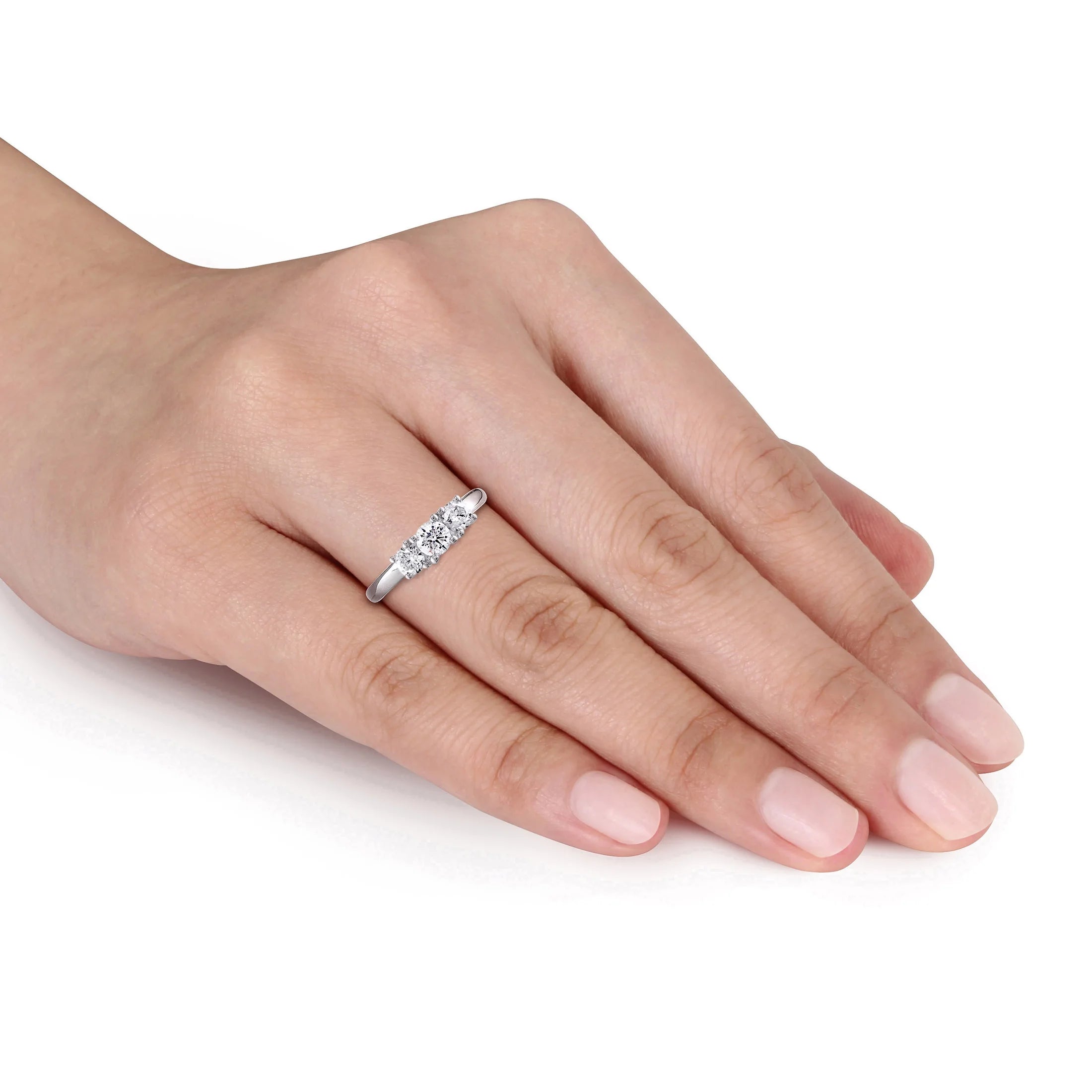 14kt White Gold 3-Stone Diamond Engagement Ring R54992