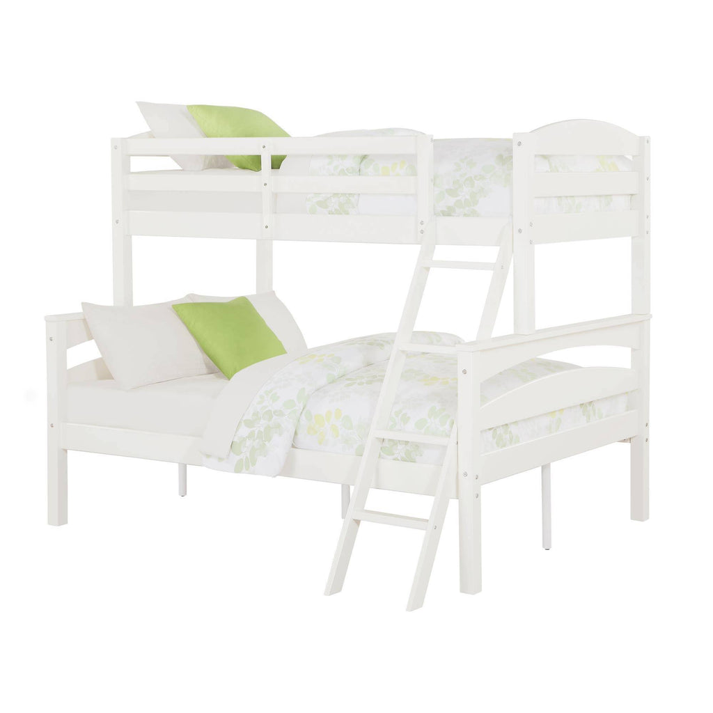 White Twin Over Full Wood Bunk Bed Frame G520