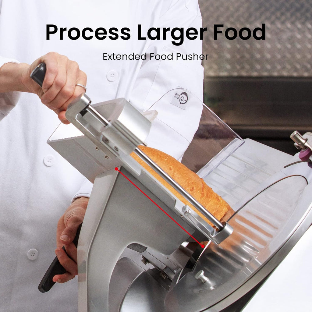 Electric Meat Slicer with 8.7 Italian Carbon Steel Blade, 0.5mm to 15mm Adjustable Slicing Thickness M4853