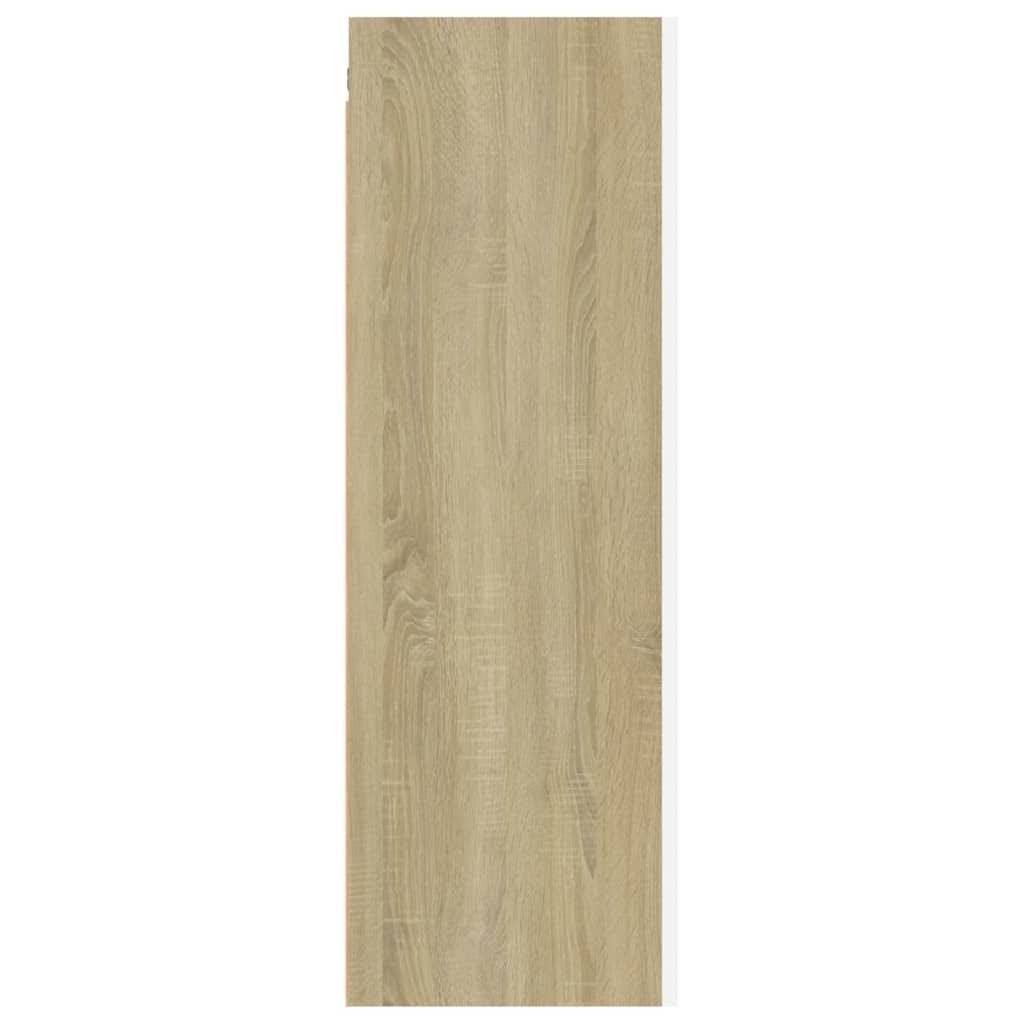 White and Sonoma Oak TV Cabinet Chipboard S578