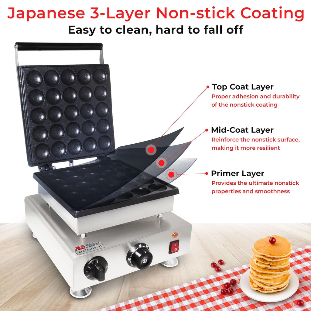 25PCS Electric Mini Pancake Maker Machine With Batter Dispenser Y89352