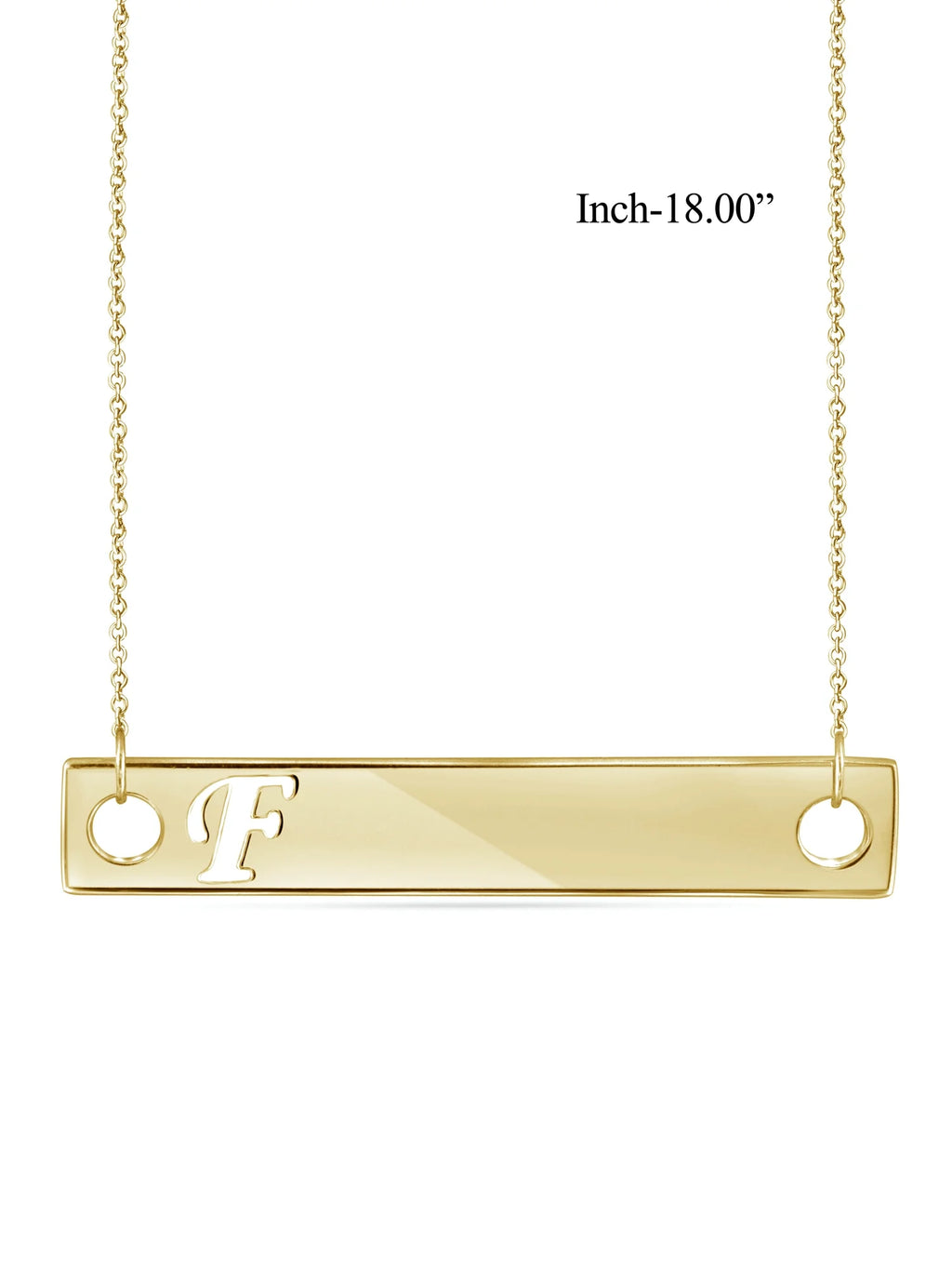 14K Gold Over Silver Bar Necklace Z664