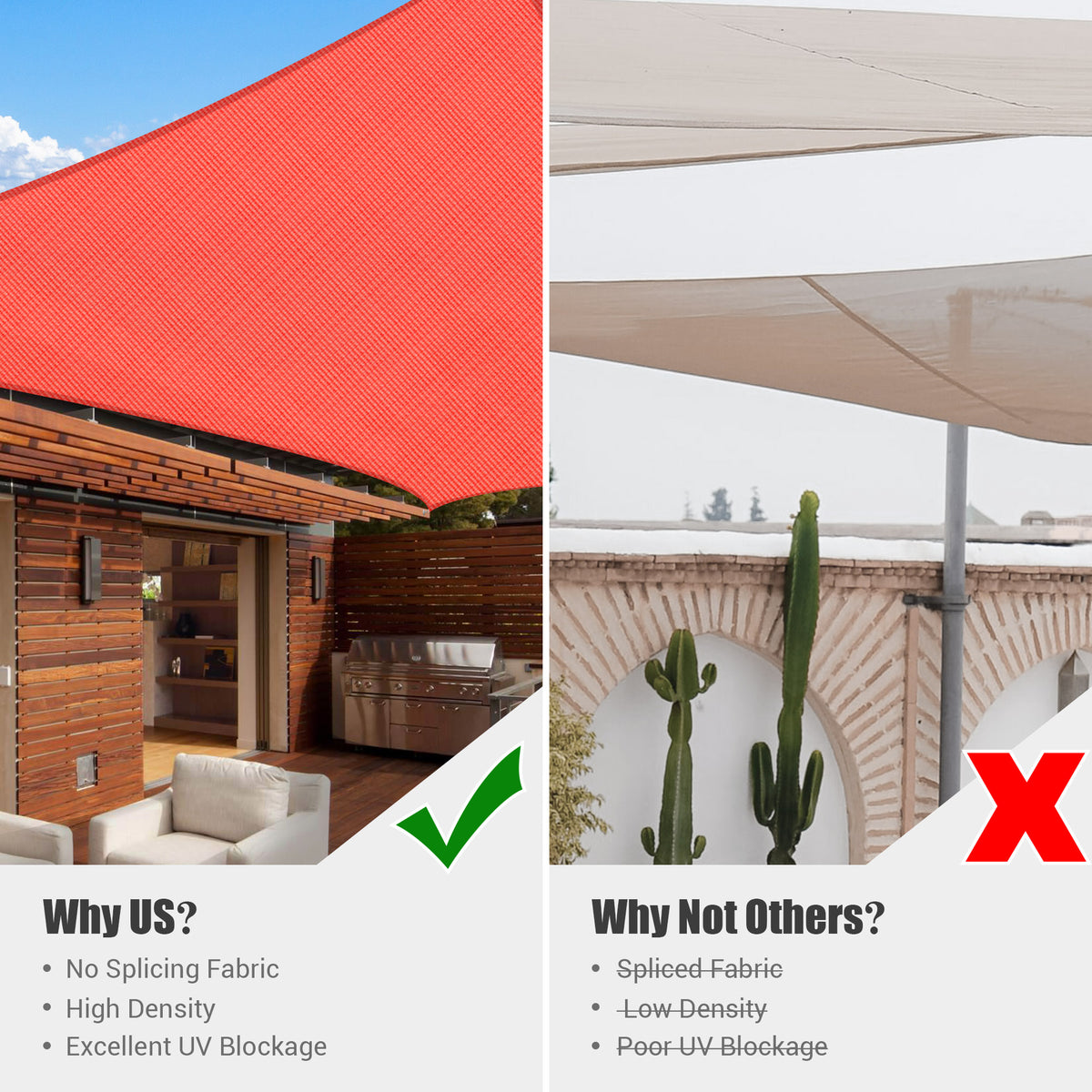 Watermelon Red 20x16Ft Rectangle Sun Shade Sail D844