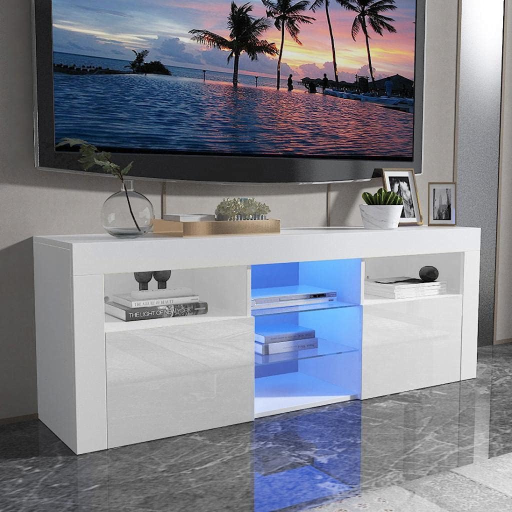 White High Gloss TV Cabinet with Storage and 2 Drawers K7228