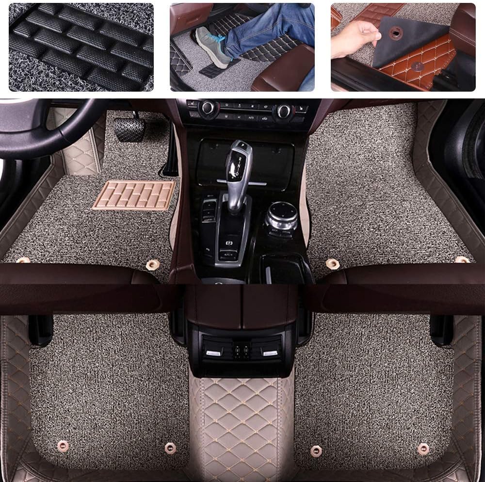 Double Layer Pu Leather & PVC Non-Slip Car Floor Mats D169