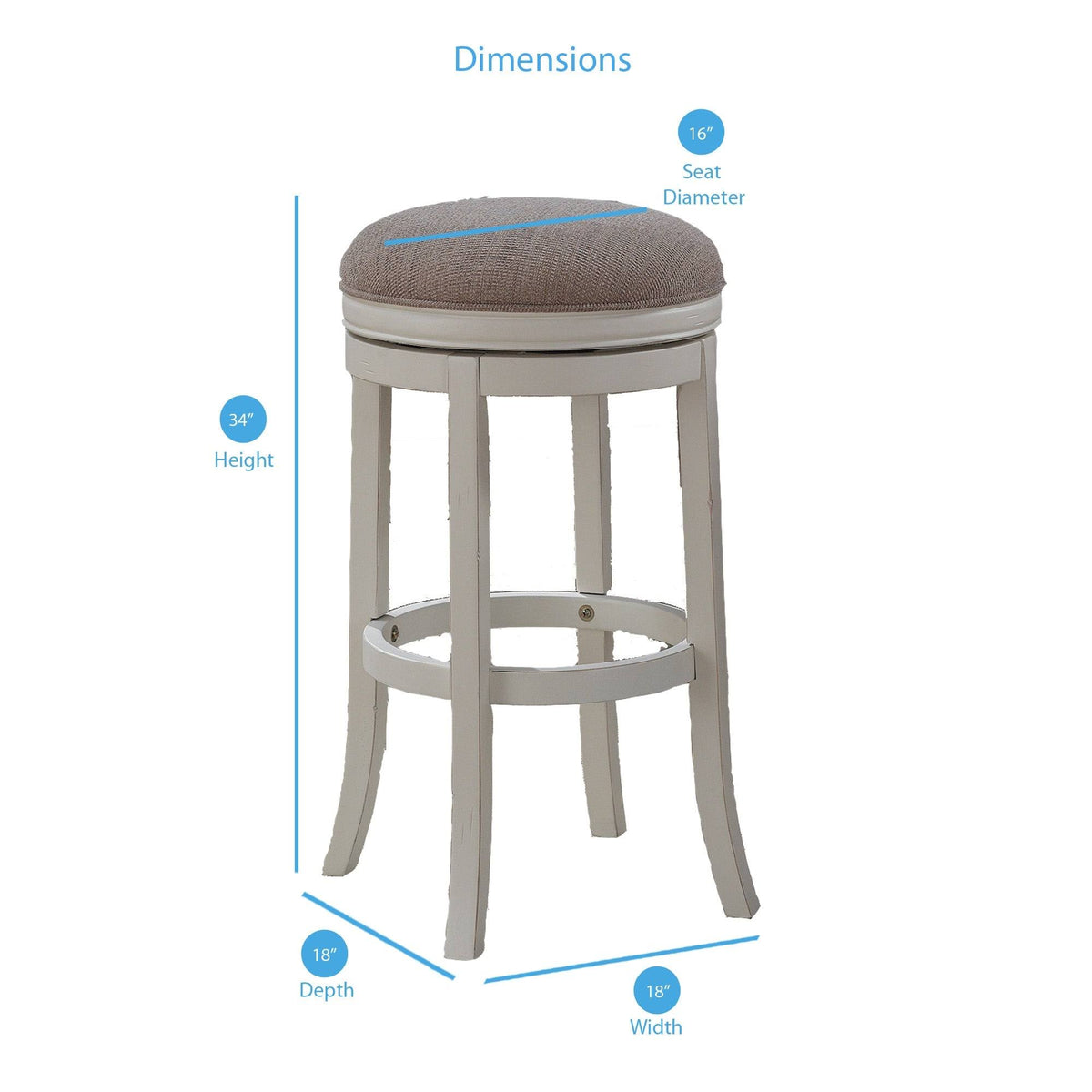 White Backless Tall Bar Stool C65532