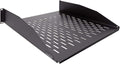 2U 19-Inch Vented Rack Mount Cantilever Fixed Server Cabinet Shelf 18-Inches Deep Black Pack of 2 R365478