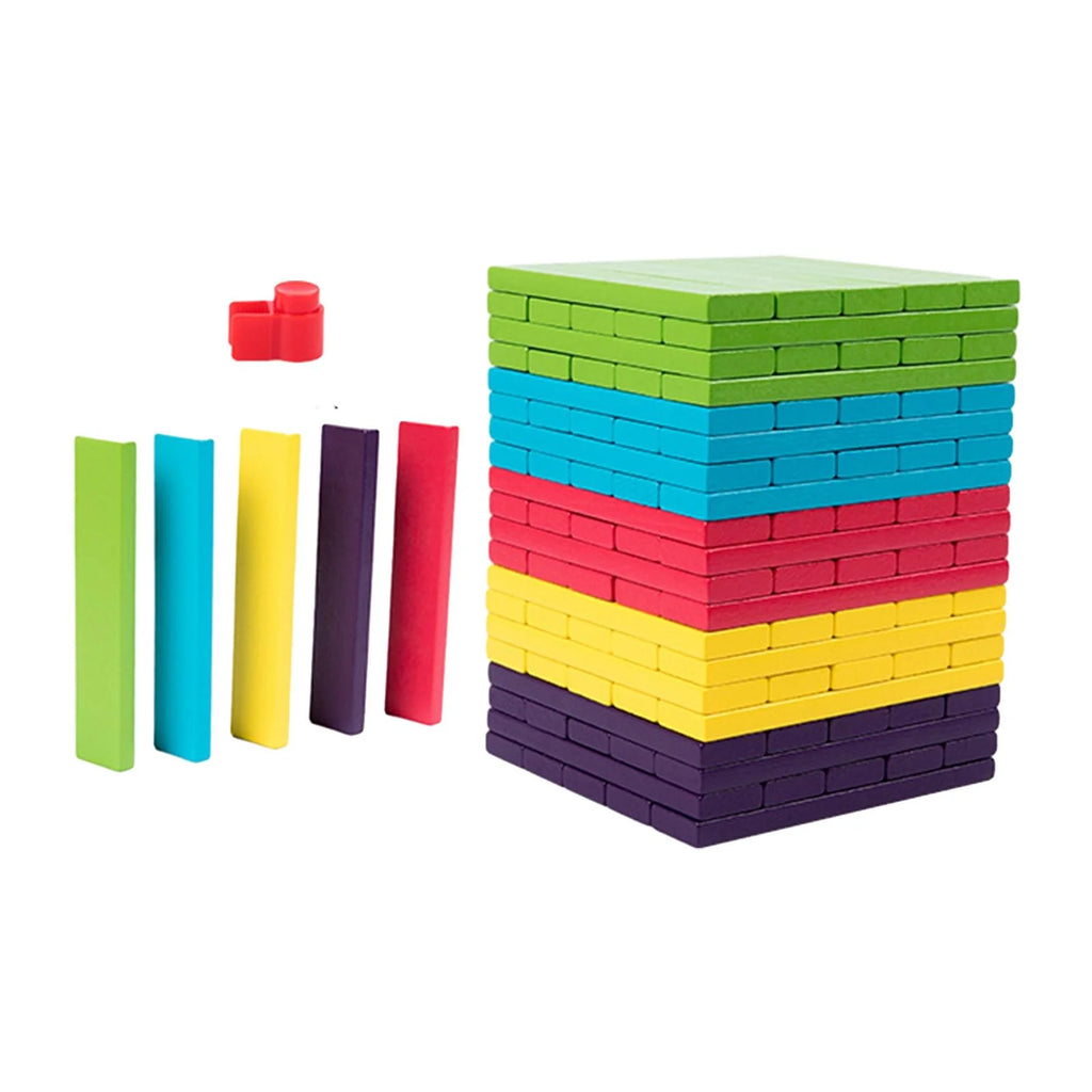 100 Pieces Wooden Blocks Stacking Game Building Kits Board Games V38452