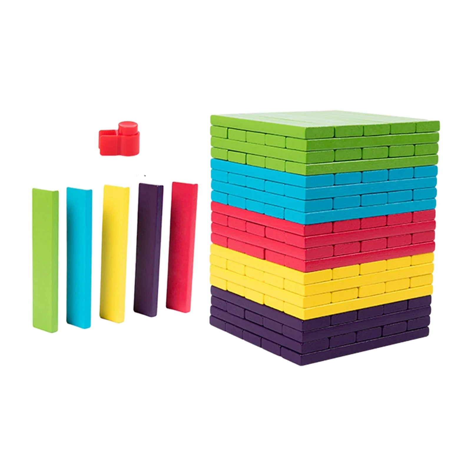100 Pieces Wooden Blocks Stacking Game Building Kits Board Games V38452