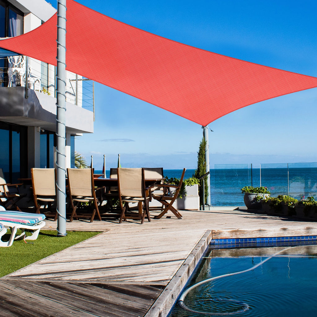 Watermelon Red 20x16Ft Rectangle Sun Shade Sail D844