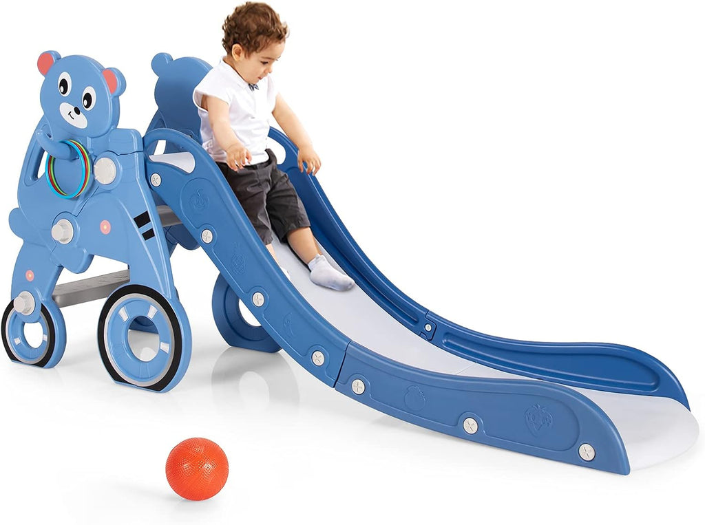 4 in 1 Folding Toddler Slide with Basketball Hoop P187