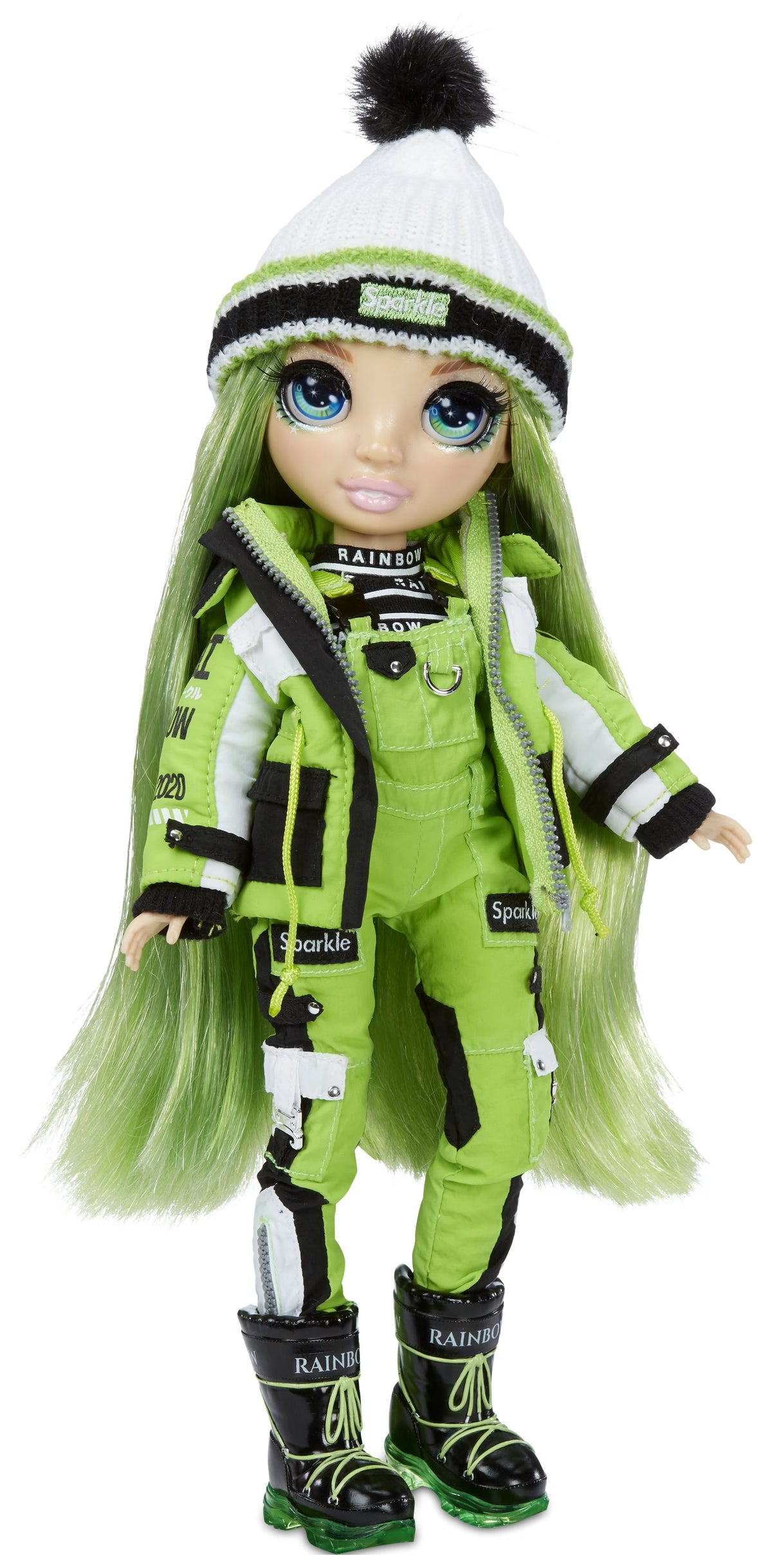 Green Winter Break Fashion Doll and Playset with 2 Complete Doll Outfits, Snowboard and Winter Doll Accessories U376