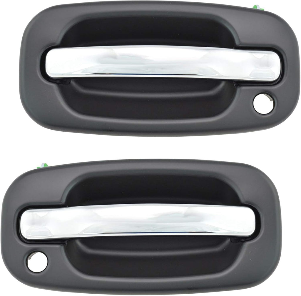 Chrome Black Exterior Door Handle Front Pair Set for Silverado Pickup Truck Pack of 2 S56528