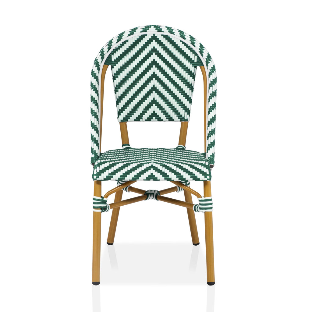 Grey Chevron Patterned Wicker Patio Chair C46423