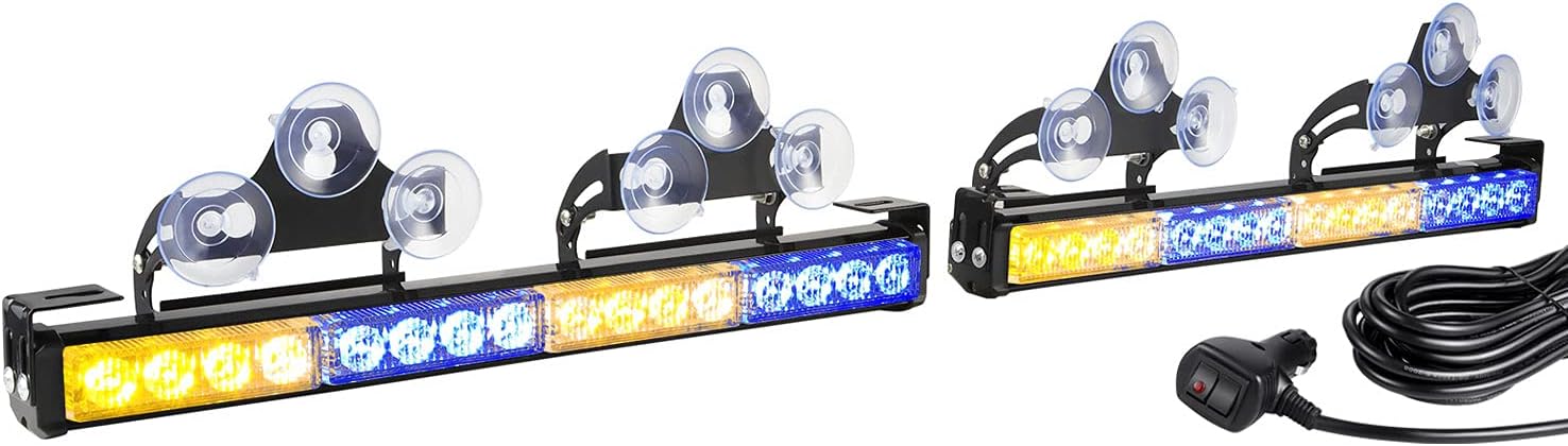 2 in 1 Amber White LED Traffic Advisor Strobe Light Bar H55118