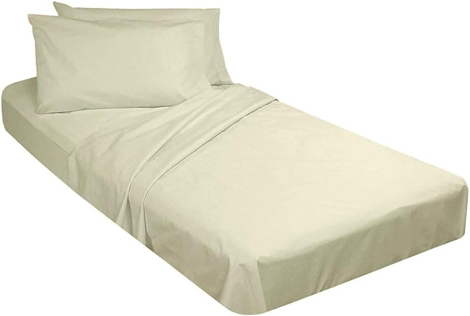 Ivory Solid Cotton Fitted Cot Sheet 4 Piece D229174