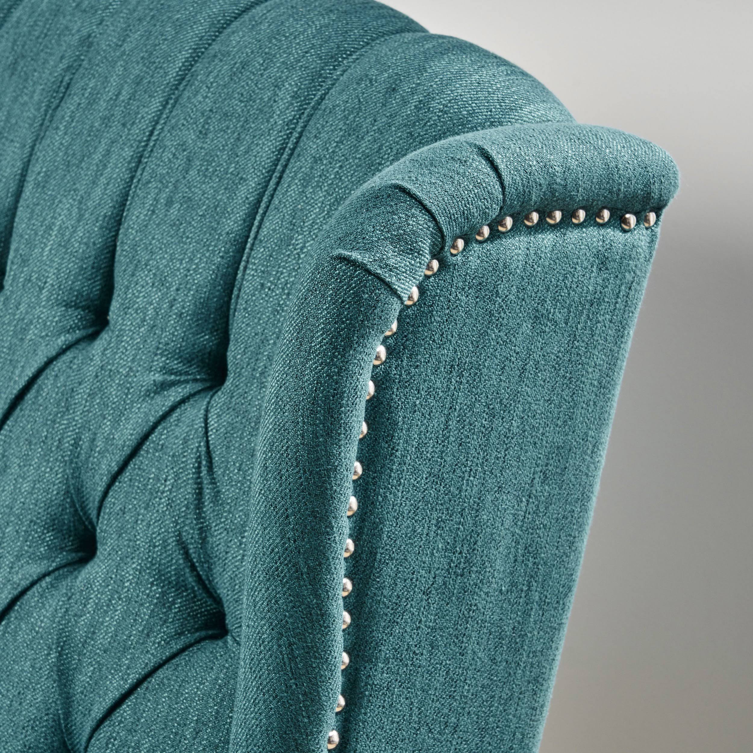 Navy Blue Oversized Fabric Push Back Recliner D3416