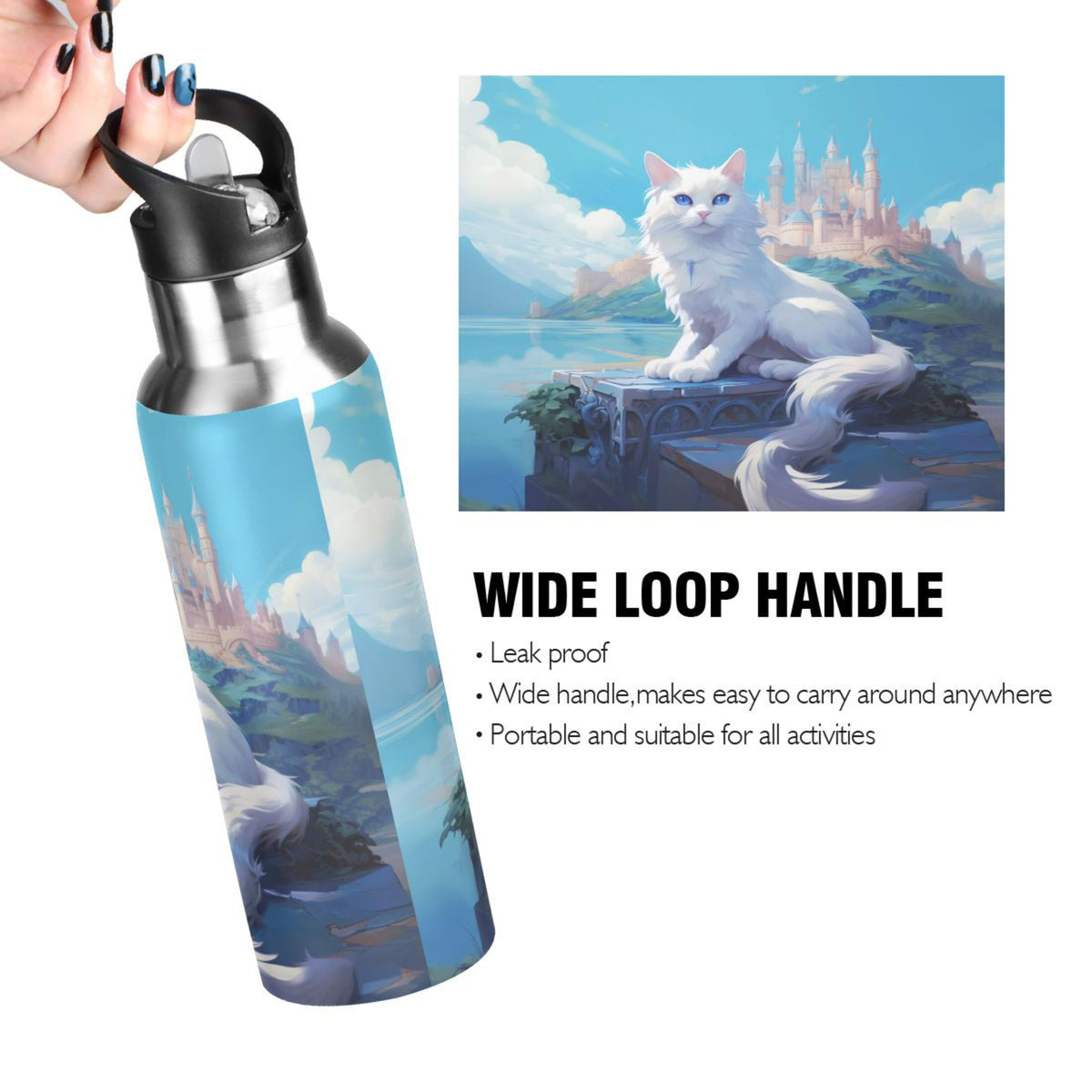 Stainless Steel Insulated Water Bottle with Straw Lid K473