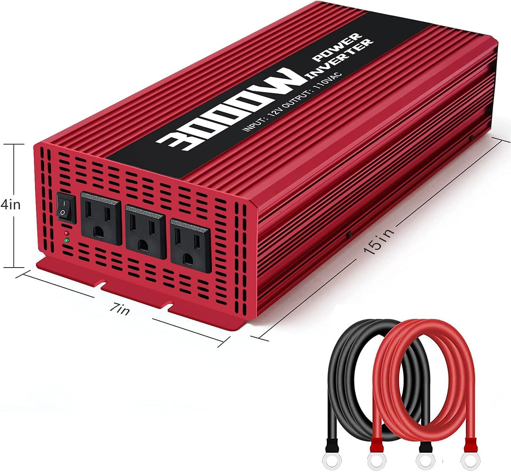 3000W Power Inverter DC 12V to AC 110V Modified Sine Wave Converter M282332