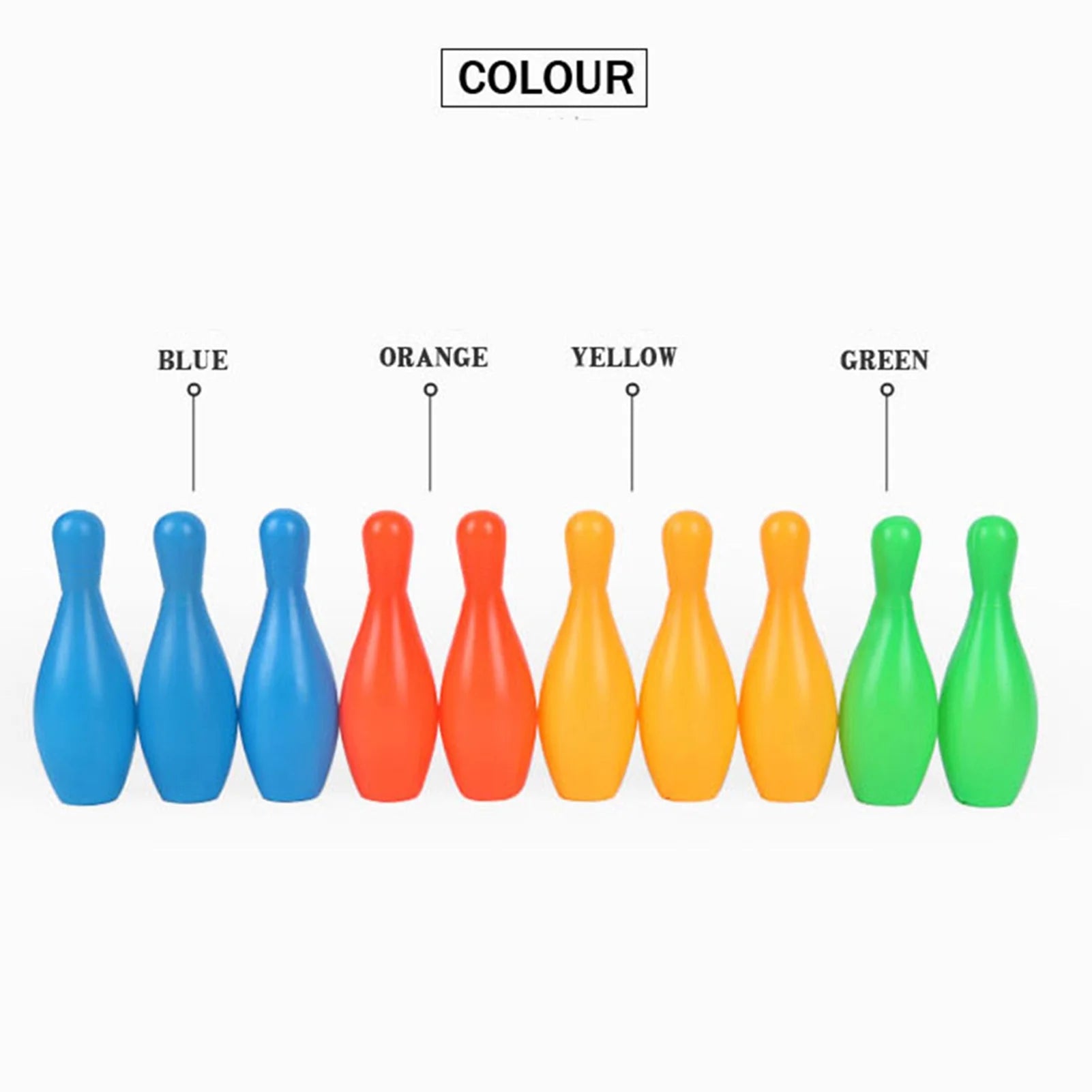 12Pcs/Set Solid Color Bowling Game Toy R272488