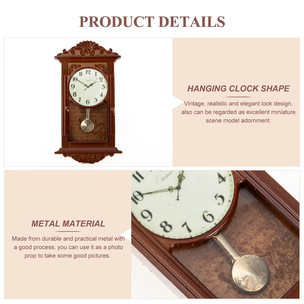 Metal Miniature Dollhouse Clock Y4470