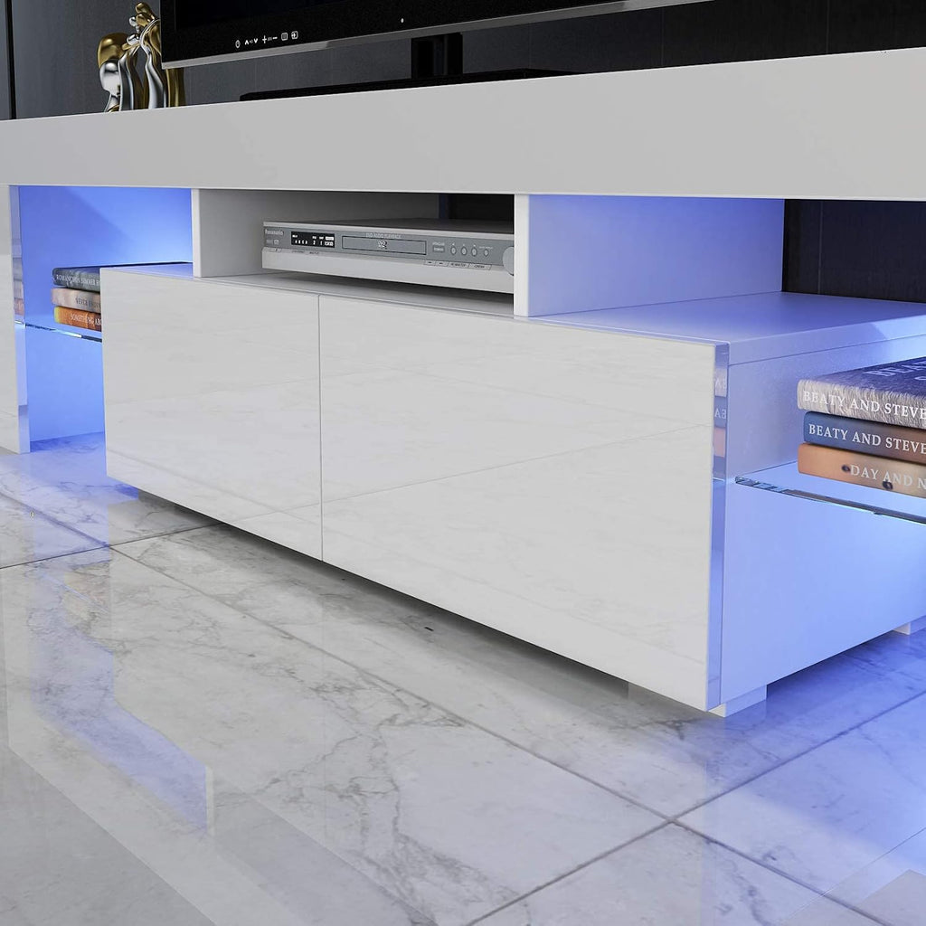 White High Gloss TV Cabinet with Storage and 2 Drawers K7228