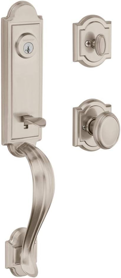 Single Cylinder Front Door Handleset in Satin Nickel with SmartKey Security H7657