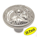 Satin Nickel Round Floral Cabinet Knob 25 Pack S8056
