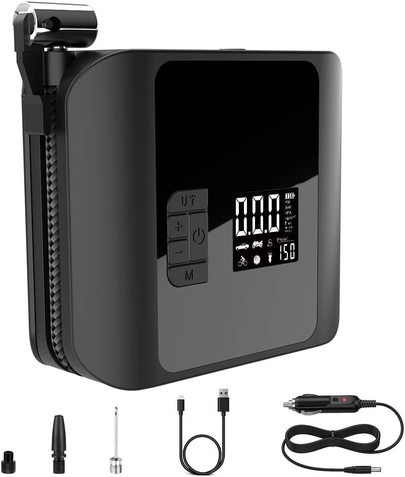 150PSI Cordless Tire Inflator Air Compressor with LED Light Pack of 2 S195