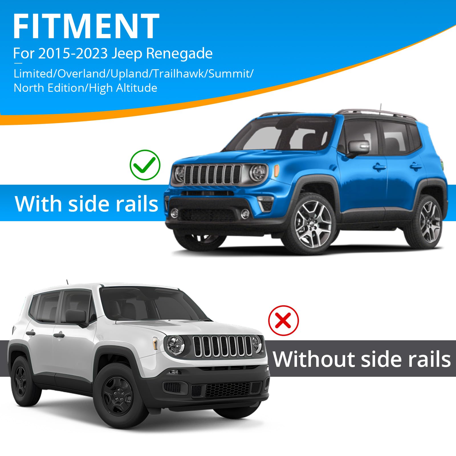 Heavy Duty Steel Roof Rack Cross Bars for Jeep Renegade E640