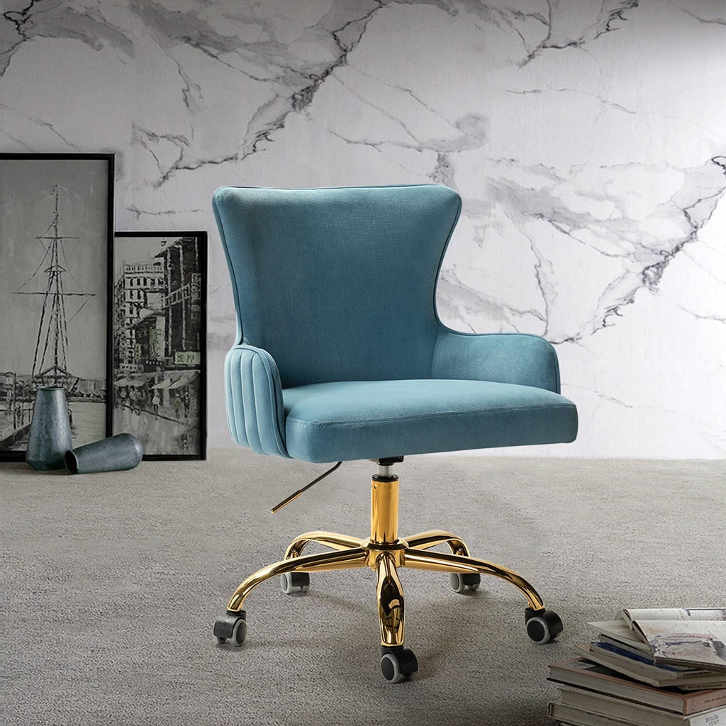 Blue Task Chair with Golden Base J12368