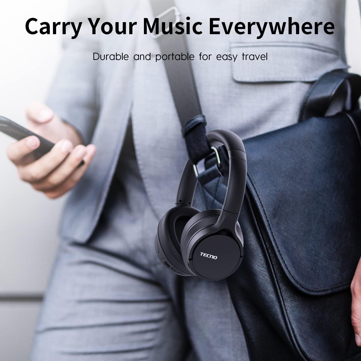 Wireless Over Ear Bluetooth Headphones with Microphone and Portable Case P210