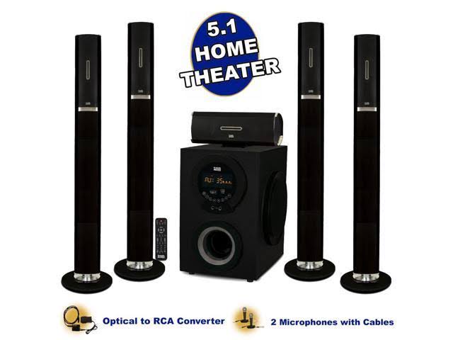 Tower 5.1 Bluetooth Speaker System with Optical Input and Mics T89807