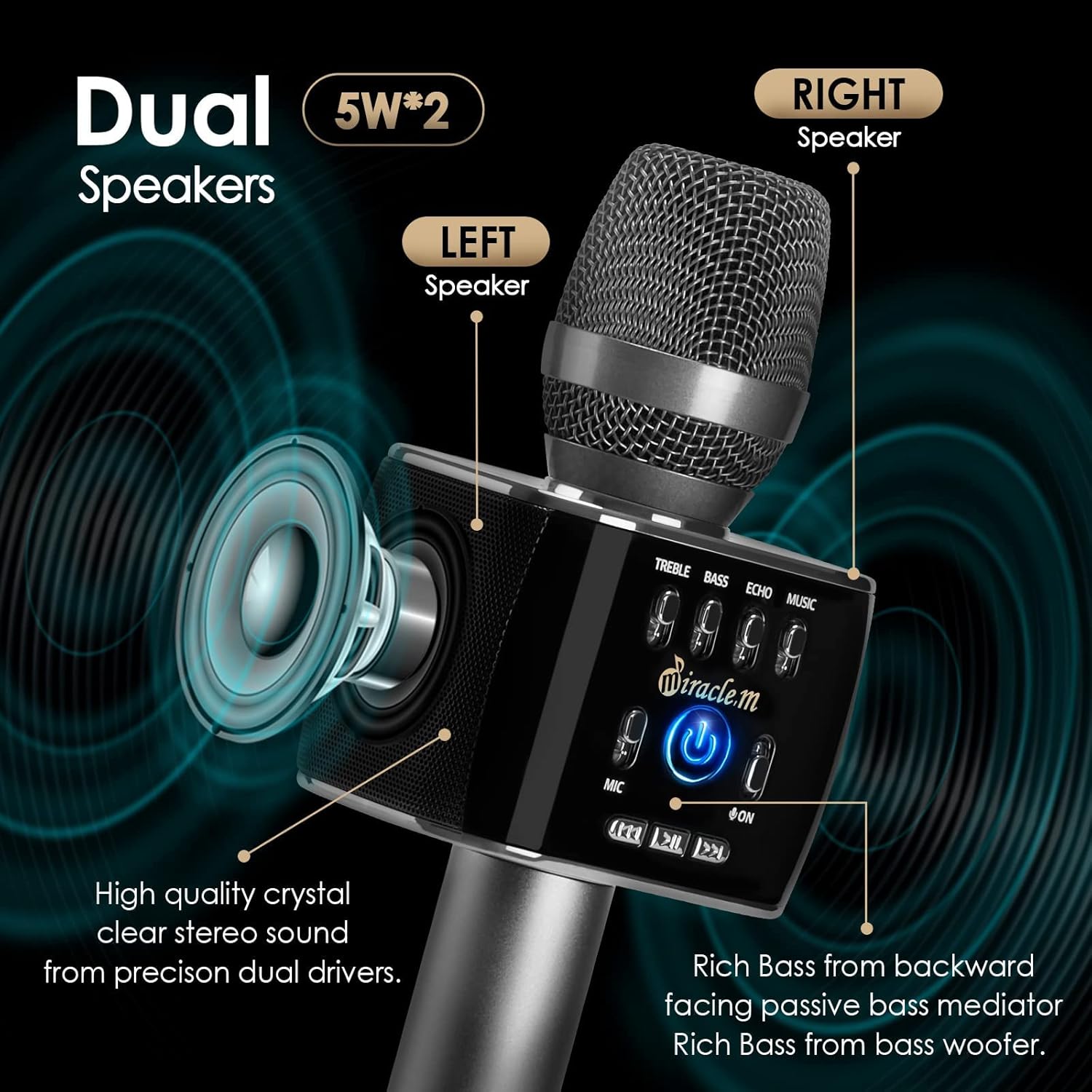Bluetooth Wireless Karaoke Microphone with Speaker S994