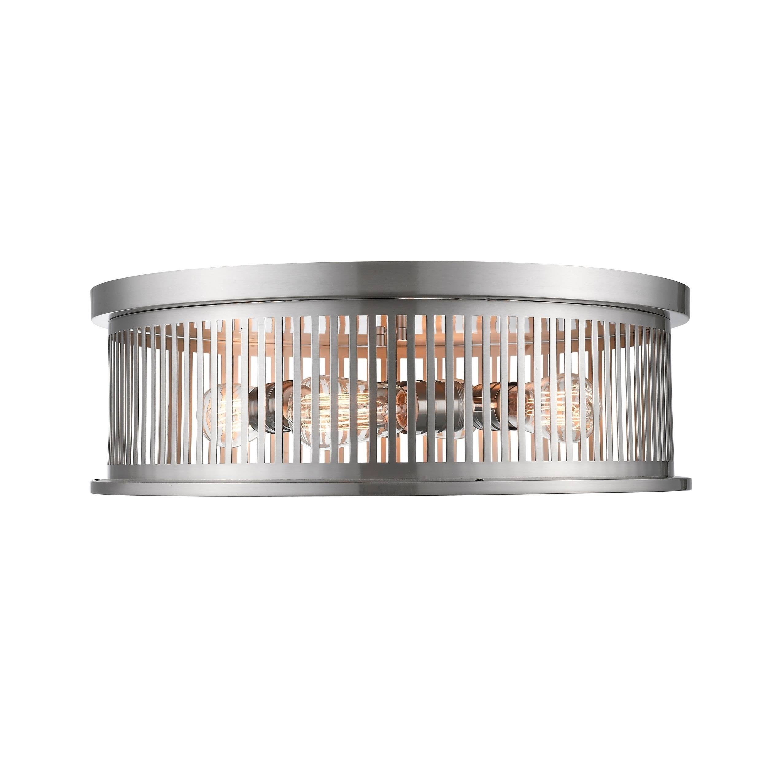 Nickel 4-Light Round Flush Mount K3177