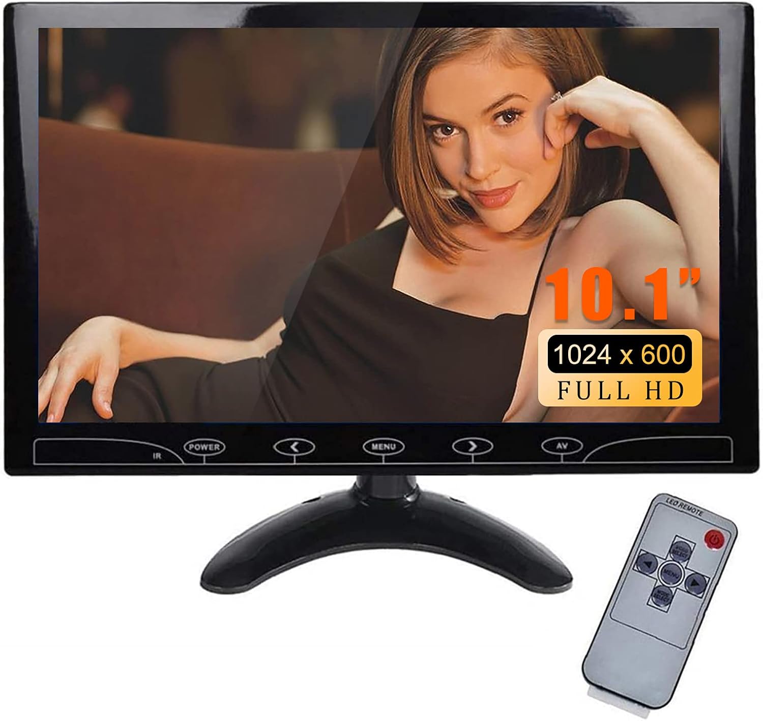 10.1" HD 1024x600 Portable LCD Monitor with HDMI AV VGA Port, Pack of 2 Z55353