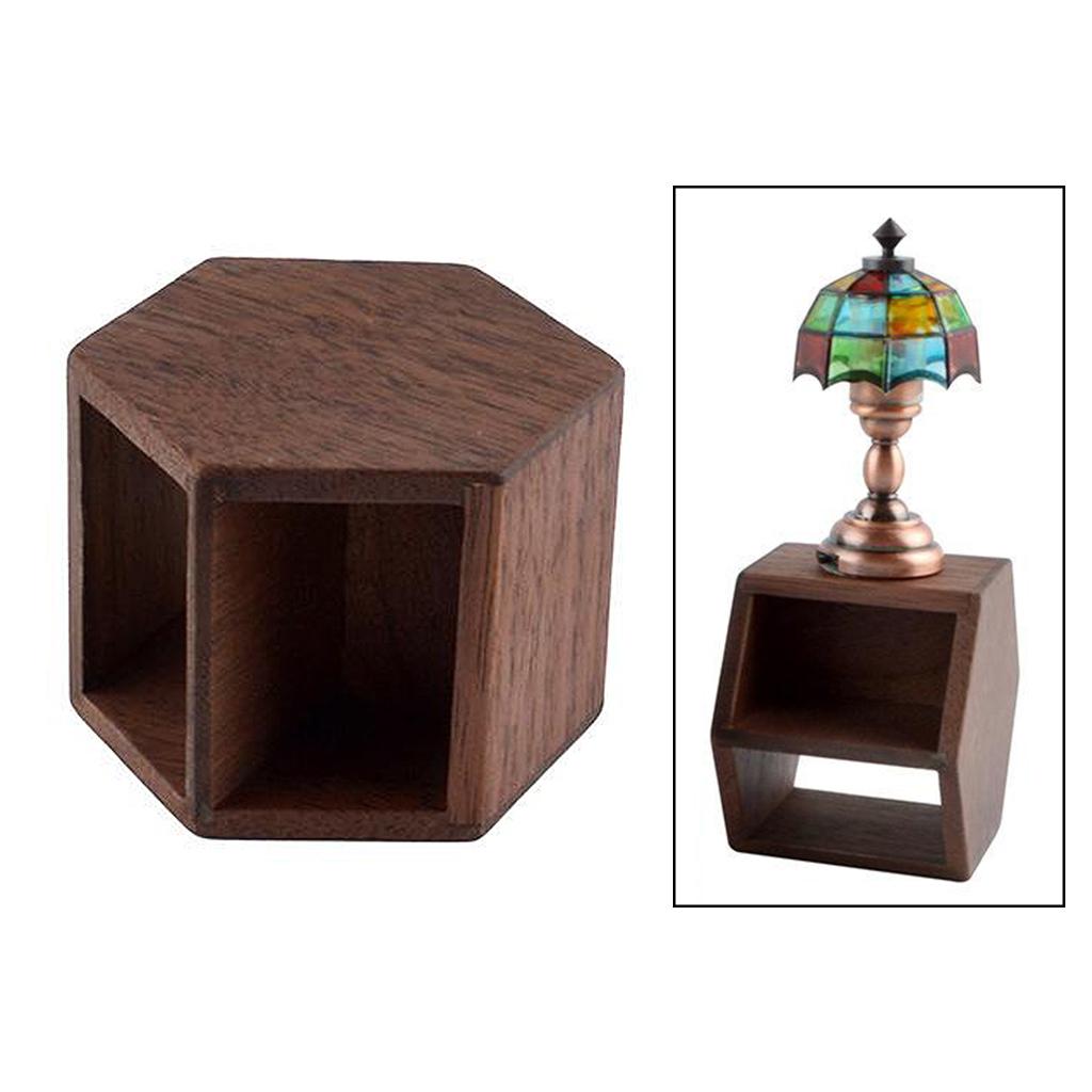 Walnut Hexagonal End Table Dollhouse Miniature Furniture D395