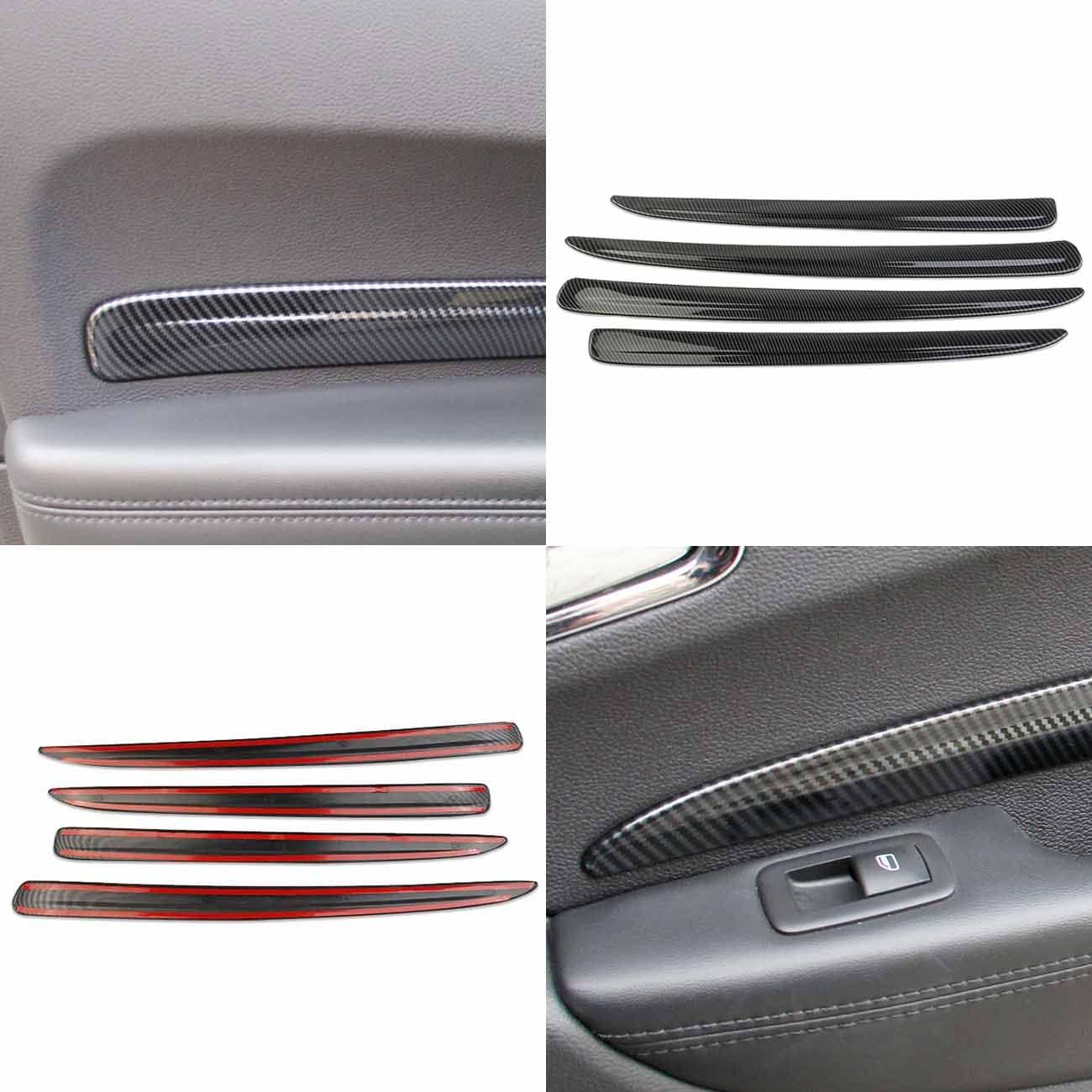 Carbon Fiber 4 Doors Panel Decor Trim Cover Y6519