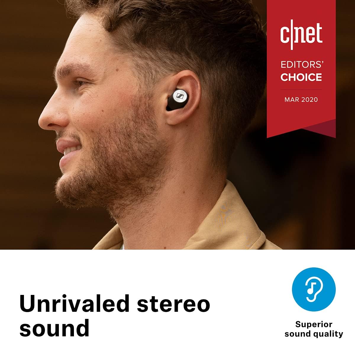 White Bluetooth Earbuds with Active Noise Cancellation H3638