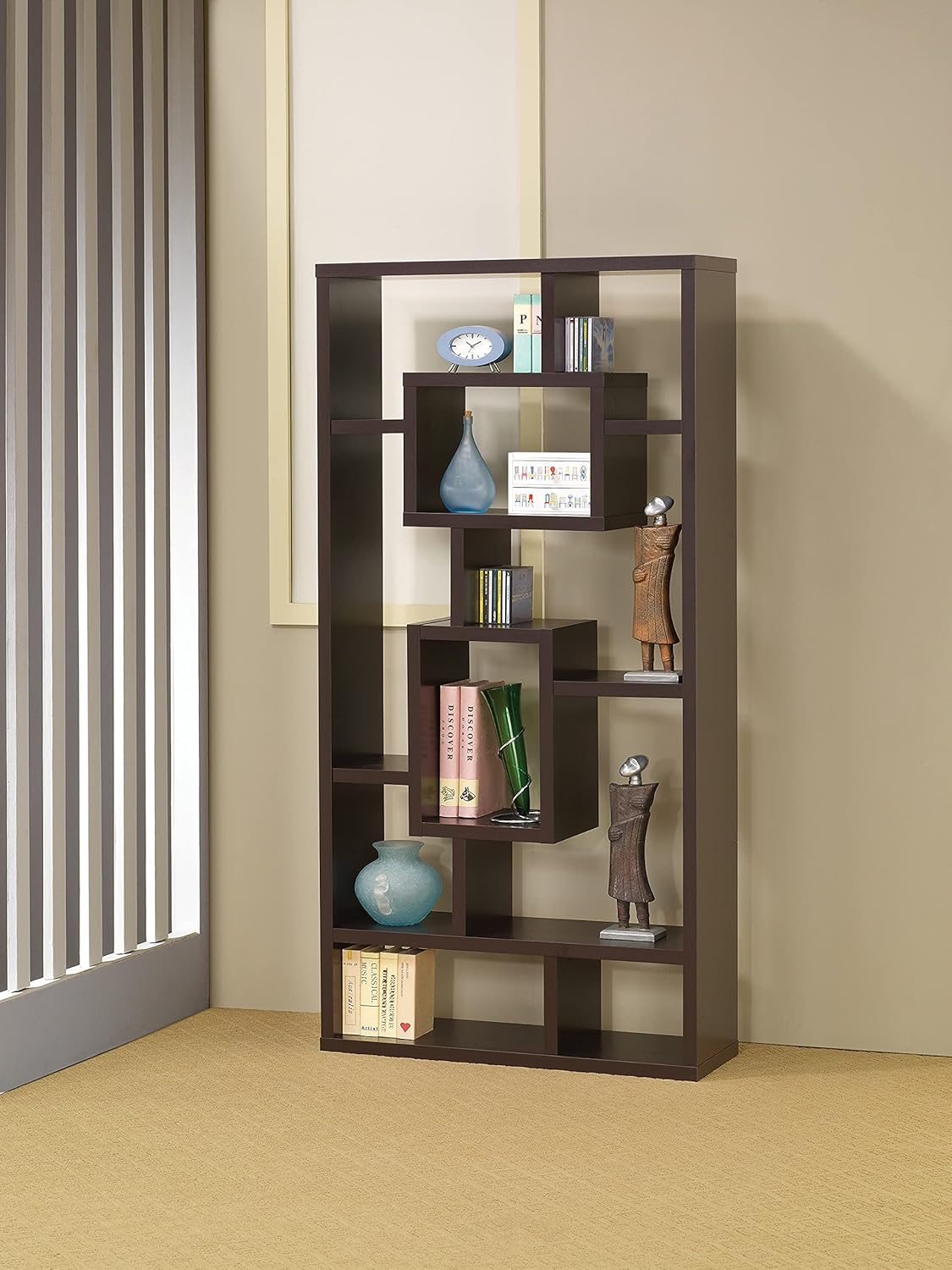 10-Shelf Bookcase, Cappuccino O9982