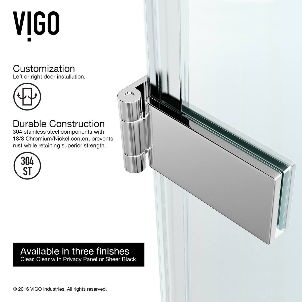 28x22 Frameless Clear Glass Shower Door H1796