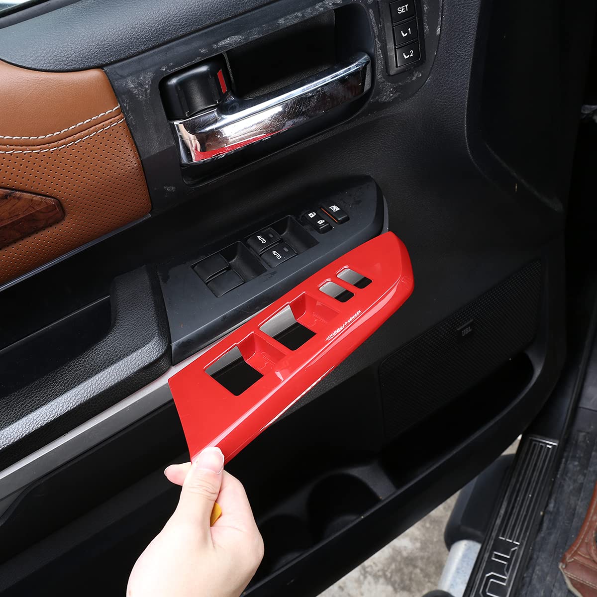 Silver ABS Plastic Power Window Switch Button Covers F81915