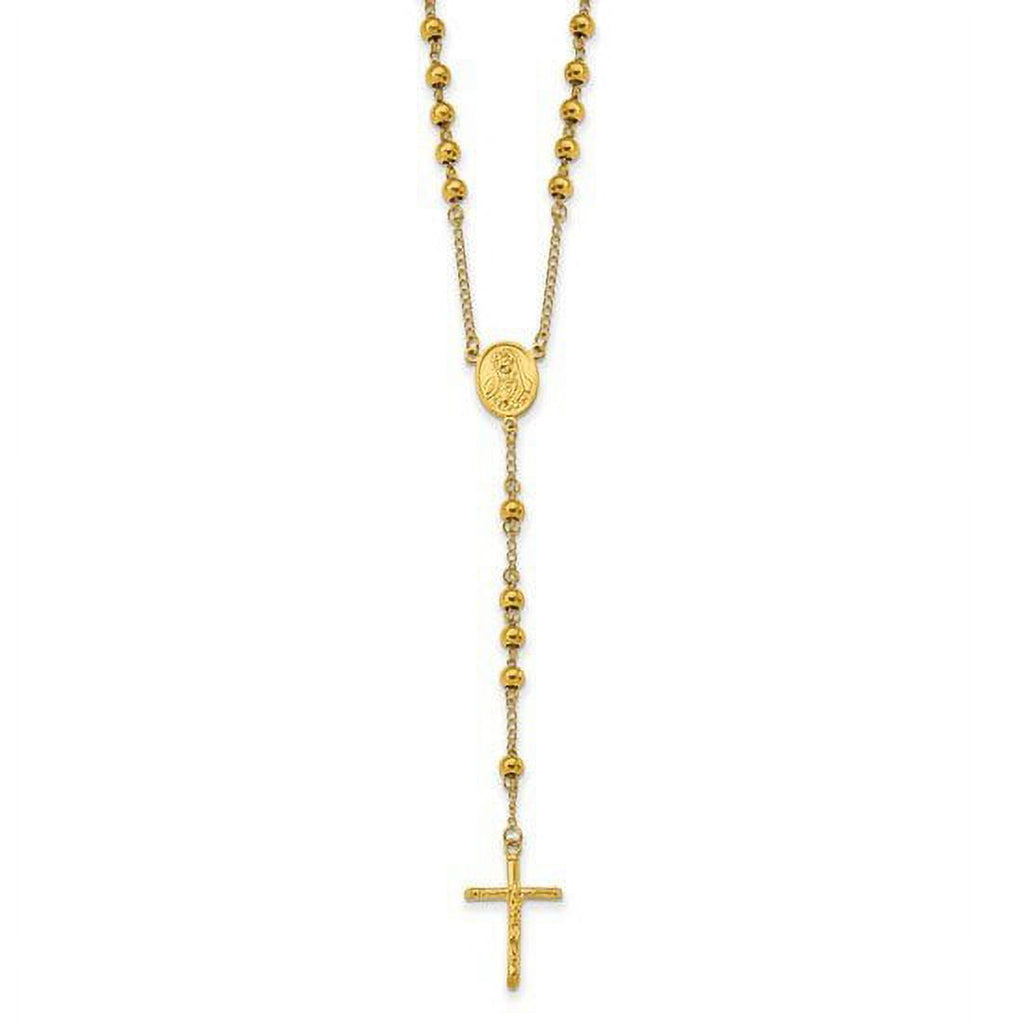 30" Stainless Steel Polished Rosary Necklace M682976